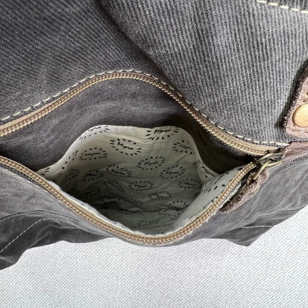 Myra Bag Ancient Tote Handbag Large Canvas Leather Mandala Boho Bag READ